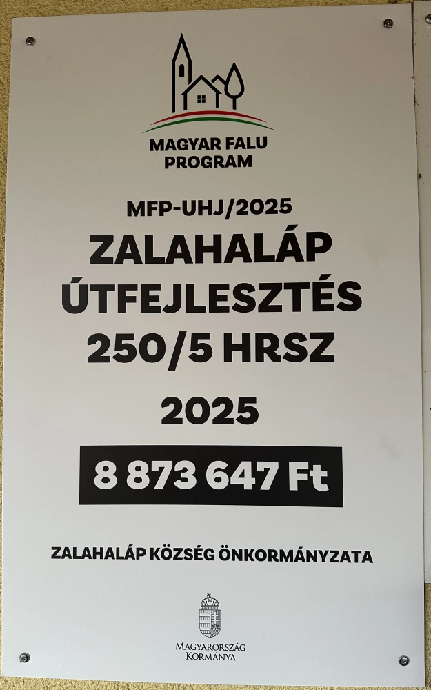 Zalahaláp útfejlesztés 250/6 HRSZ 2025